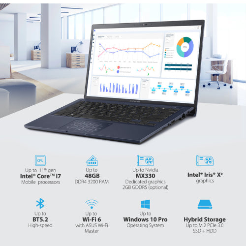 (Brand Refurbished) Asus Expertbook Laptop B1400CEAE-EK2319R (Intel® Core™ i5-1135G7 processor/8G DDR4 on board/512GB M.2 NVMe™ PCIe Ssd/Windows 10 Pro/Intel®UHD Graphics/14 inch)
