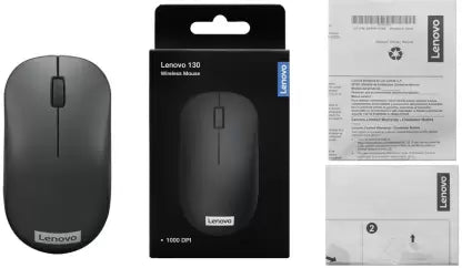 (Open Box) Lenovo 130 Wireless Optical Mouse  (2.4GHz Wireless, Black)