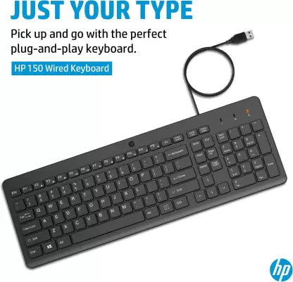 (Open Box) HP 150 Wired Wired USB Desktop Keyboard  (Black)