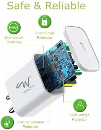 (Open Box)Wayona 20 W Qualcomm 3.0 3 A Wall Charger for Mobile