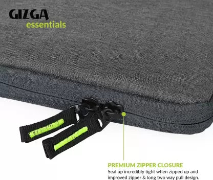 Gizga Essentials 15.6 Inch Laptop Sleeve, Protective, Nylon Fabric Laptop Bag (Grey)