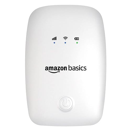 (Open Box) amazon basics 4G LTE Wireless Dongle with All Sim Network Support|Plug&Play Data Card Stick with Up to 150Mbps WiFi Hotspot|2100Mah Rechargeable Battery|Sim Adapter Included (White),Single_Band
