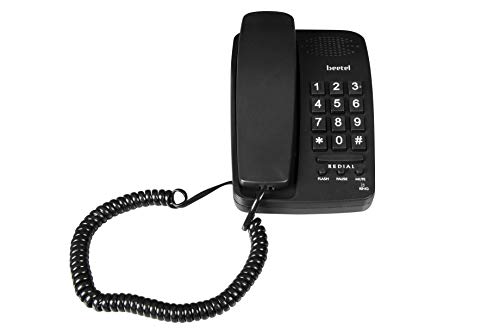 (Open Box) Beetel B11 Corded Landline Phone, Ringer Volume Control, LED for Ring Indication, Wall/Desk Mountable, Classic Design, Clear Call Quality, Mute/Pause/Flash/Redial Function (Made in India)(Black)(B11)