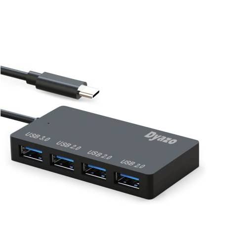 (Open Box)Dyazo 3-Port USB Data Hub High Speed Splitter Plug/Box/Adapter Expansion, Small, Compact, Universal Data Transfer, Wide Compatibility: Windows, Mac OS (Black)