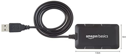 (Open Box) Amazon Basics Hi-Speed 4 Port Ultra Slim USB 2.0 Hub for Laptops and Computers (Black)