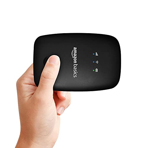 (Open Box) amazon basics 4G LTE Wireless Dongle with All Sim Network Support|Plug&Play Data Card Stick with Up to 150Mbps WiFi Hotspot|2100Mah Rechargeable Battery|Sim Adapter Included (White),Single_Band