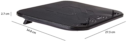 (Open Box) Amazon Basics Laptop Cooling Pad, USB Powered Portable Gaming Laptop Cooler Stand | Quiet 2 Fans with Blue LED Light | 2 Viewing Angles | Slim Chill Mat for 10 to 15.6-Inch Laptops