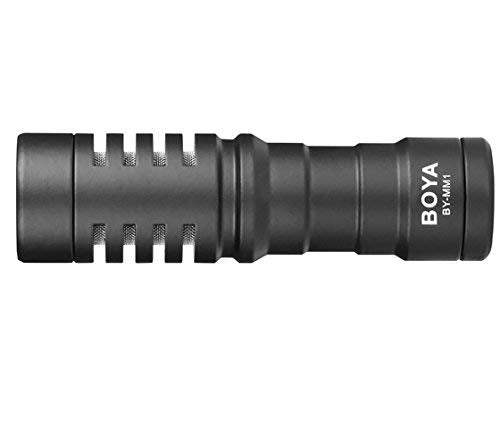 (Open Box) Boya by-MM1 Super-Cardioid Shotgun Microphone with Real Time Monitoring Compatible with iPhone/Android Smartphones, DSLR Cameras Camcorders for Live Streaming Audio Recording