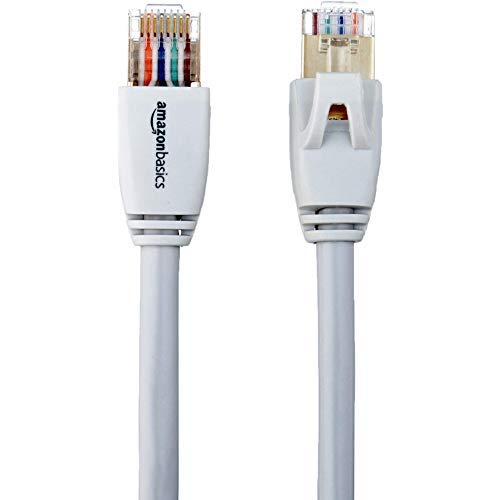 (Open Box) Amazon Basics RJ45 Cat7 Network Ethernet Patch/LAN Cable for Security Camera - 25 Feet, White