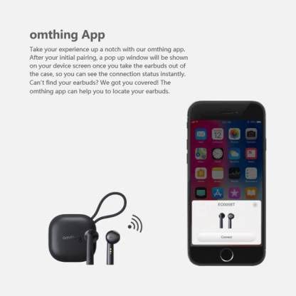(Open Box) omthing by 1MORE AirFree Pods with Qualcomm 3.0 Wireless Charging Case Bluetooth Headset (Snow White, True Wireless)