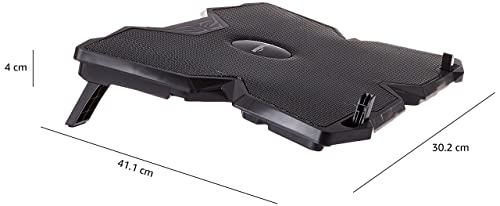 (Open Box) Amazon Basics Laptop Cooling Pad, USB Powered Portable Gaming Laptop Cooler Stand | Quiet 2 Fans with Blue LED Light | 2 Viewing Angles | Slim Chill Mat for 10 to 15.6-Inch Laptops