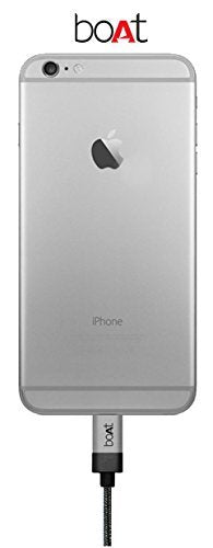 (Open box)boAt LTG 500 Apple MFI Certified for iPhone, iPad and iPod 2Mtr Data Cable(Metallic Silver)