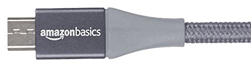 (Open Box) Amazonbasics Double Braided Nylon Micro USB Charging Cable for Android Smartphone (3 Feet, Gold)