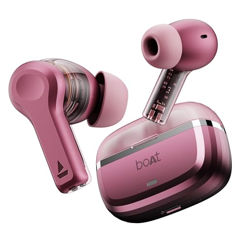 (Open Box) boAt Nirvana Space w/ 360º Spatial Audio, ANC Up to 32dB, 100hrs Playback, 4 Mics with AI-ENx™, Hearables App, Adaptive EQ, in-Ear Detection, DLC Drivers Truly Wireless in Ear Earbuds