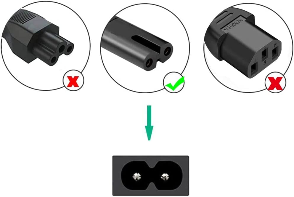 (Open Box)NISHTECH (1.5 Meter) 2-pin Universal Replacement AC Power Cord Cable Wire for LED TV, Printer,Laptop PC Notebook Computer, Play Station,Tape Recorder, Camera