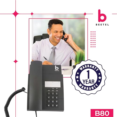(Open Box) Beetel B11 Corded Landline Phone, Ringer Volume Control, LED for Ring Indication, Wall/Desk Mountable, Classic Design, Clear Call Quality, Mute/Pause/Flash/Redial Function (Made in India)(Black)(B11)