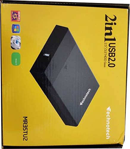 (Open Box) Technotech 2 in 1 USB 2.0 SATA Dual Hard Drive Enclosure HDD CASING (TTC10)