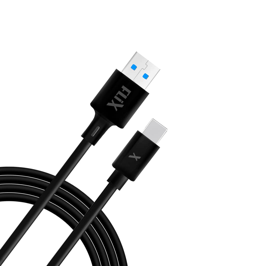 FLiX (Beetel USB to Micro USB PVC Data Sync & 2A Fast Charging Cable, Made in India, 480Mbps Data Sync, Solid Cable, 1 Meter Long USB Cable for Micro USB Devices (Black)(XCD-M11)