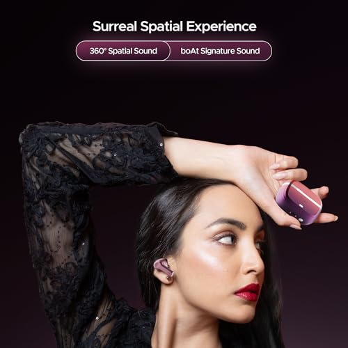 (Open Box) boAt Nirvana Space w/ 360º Spatial Audio, ANC Up to 32dB, 100hrs Playback, 4 Mics with AI-ENx™, Hearables App, Adaptive EQ, in-Ear Detection, DLC Drivers Truly Wireless in Ear Earbuds