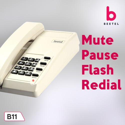 (Open Box) Beetel B11 Corded Landline Phone, Ringer Volume Control, LED for Ring Indication, Wall/Desk Mountable, Classic Design, Clear Call Quality, Mute/Pause/Flash/Redial Function (Made in India)(Black)(B11)