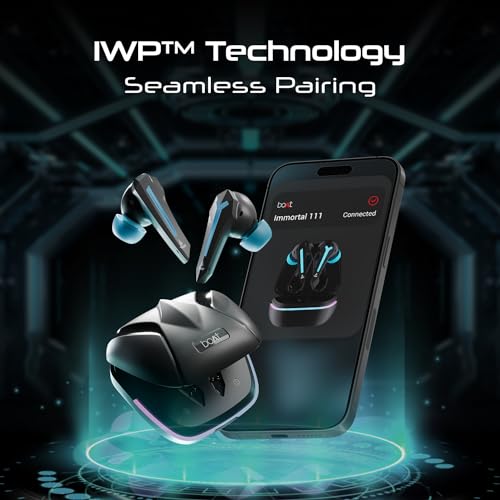 (Open box)boAt Immortal 111 TWS in Ear Earbuds with Up to 40 Hours of Playtime, 40 Ms Super-Low Latency Beast Mode, RGB LEDs, Quad Mics with Enx Tech, ASAP Charge, Iwp Tech, Ipx4, Btv5.3(Black Sabre)