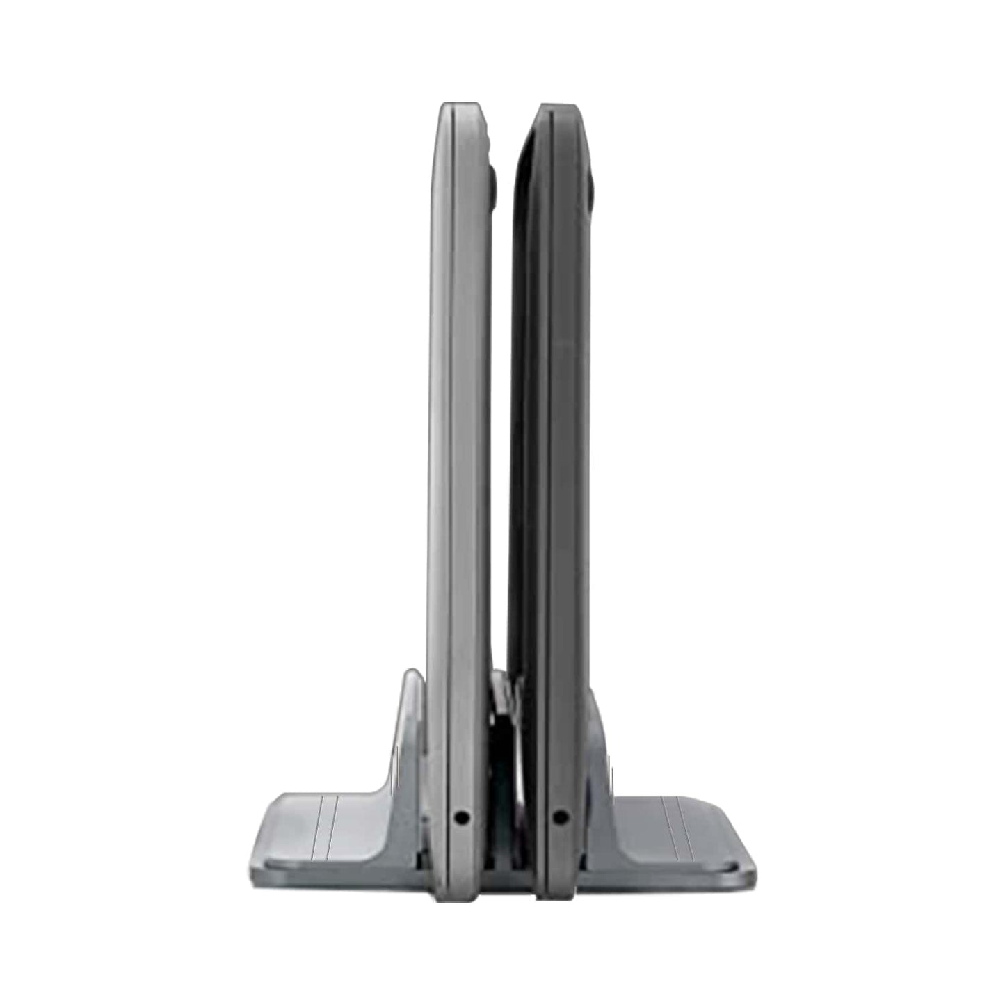 (Open Box) amazon basics Vertical Laptop Stand With Adjustable Dock And Dual Slots, Compatible With All Laptops Up To 20.3" (Aluminium, Grey)