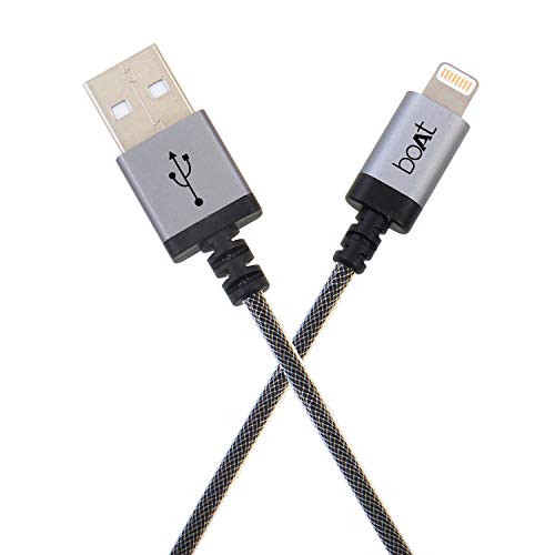 (Open box)boAt LTG 500 Apple MFI Certified for iPhone, iPad and iPod 2Mtr Data Cable(Metallic Silver)