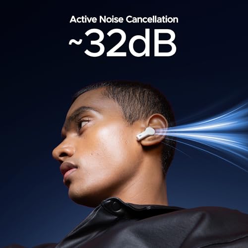 (Open Box) boAt Nirvana Space w/ 360º Spatial Audio, ANC Up to 32dB, 100hrs Playback, 4 Mics with AI-ENx™, Hearables App, Adaptive EQ, in-Ear Detection, DLC Drivers Truly Wireless in Ear Earbuds