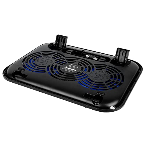 (Open Box) Amazon Basics Laptop Cooling Pad, USB Powered Portable Gaming Laptop Cooler Stand | Quiet 2 Fans with Blue LED Light | 2 Viewing Angles | Slim Chill Mat for 10 to 15.6-Inch Laptops