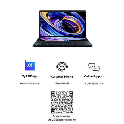 (Brand Refurbished) ASUS ZenBook Duo 14 (2021) Dual Screen Laptop, 14" (35.56 cm) FHD, Intel Core i5-1155G7 11th Gen, (16GB/512GB SSD/Windows 11/Office 2021/2GB NVIDIA GeForce MX450/Blue/1.62 Kg), UX482EGR-KA521WS