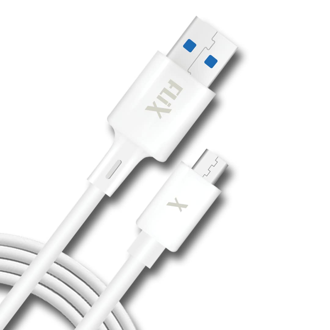 FLiX (Beetel USB to Micro USB PVC Data Sync & 2A Fast Charging Cable, Made in India, 480Mbps Data Sync, Solid Cable, 1 Meter Long USB Cable for Micro USB Devices (Black)(XCD-M11)