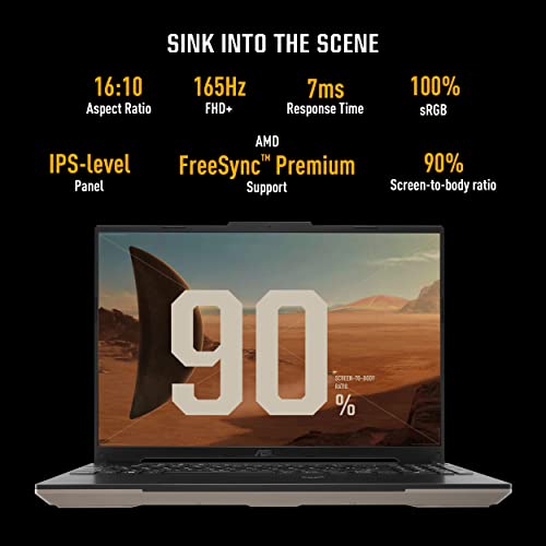 (Brand Refurbished)ASUS TUF Gaming A16 Advantage Edition (2023), AMD Ryzen 9 7940HS, 16" FHD+ 165Hz, 8GB Radeon RX 7600S, Gaming Laptop (16GB/1TB SSD/Win 11/Office 2021/Sandstorm/2.20 Kg) FA617XS-N3026WS