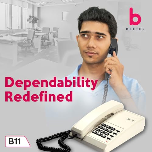 (Open Box) Beetel B11 Corded Landline Phone, Ringer Volume Control, LED for Ring Indication, Wall/Desk Mountable, Classic Design, Clear Call Quality, Mute/Pause/Flash/Redial Function (Made in India)(Black)(B11)