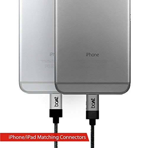 (Open box)boAt LTG 500 Apple MFI Certified for iPhone, iPad and iPod 2Mtr Data Cable(Metallic Silver)