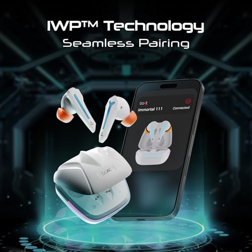 (Open box)boAt Immortal 111 TWS in Ear Earbuds with Up to 40 Hours of Playtime, 40 Ms Super-Low Latency Beast Mode, RGB LEDs, Quad Mics with Enx Tech, ASAP Charge, Iwp Tech, Ipx4, Btv5.3(Black Sabre)