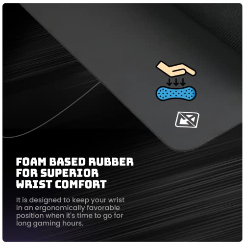 (Open Box)Cosmic Byte Glide Pro Esport Edition Mousepad, Naturally Processed Rubber, Black Film Cloth Processed for Accurate Mouse tracking, 450x400x3mm (L)