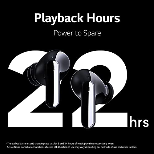 (Open Box) LG Tone Free FP5 - Enhanced Active Noise Cancelling Bluetooth Truly Wireless in Ear Earbuds with mic (Black)