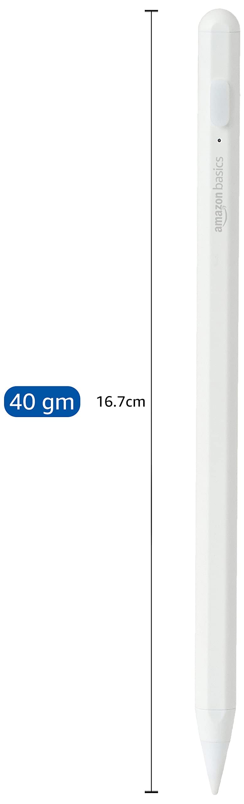(Open Box) Amazon Basics 2nd Gen Stylus Pen ONLY for IPAD | Supports Palm Rejection, Tilt Sensor, Precise for Writing/Drawing| for iPad 6/7/8/9th Gen; iPad 10.2", Pro 11/12.9", Mini 5/6th, Air 3/4th Gen (White)