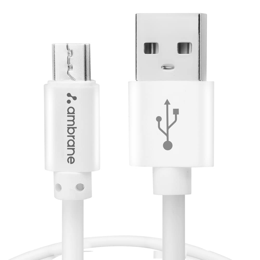 (Open Box) Ambrane 2.4A Fast Charging Output Cable with Micro to USB for Mobile, Neckband, True Wireless Earphone Charging, 480mbps Data Sync Speed, 1m Length (ACM - AZ1, Black)