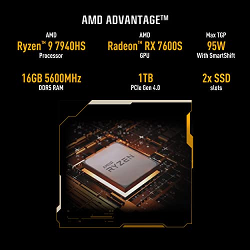 (Brand Refurbished)ASUS TUF Gaming A16 Advantage Edition (2023), AMD Ryzen 9 7940HS, 16" FHD+ 165Hz, 8GB Radeon RX 7600S, Gaming Laptop (16GB/1TB SSD/Win 11/Office 2021/Sandstorm/2.20 Kg) FA617XS-N3026WS