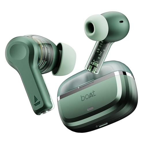 (Open Box) boAt Nirvana Space w/ 360º Spatial Audio, ANC Up to 32dB, 100hrs Playback, 4 Mics with AI-ENx™, Hearables App, Adaptive EQ, in-Ear Detection, DLC Drivers Truly Wireless in Ear Earbuds