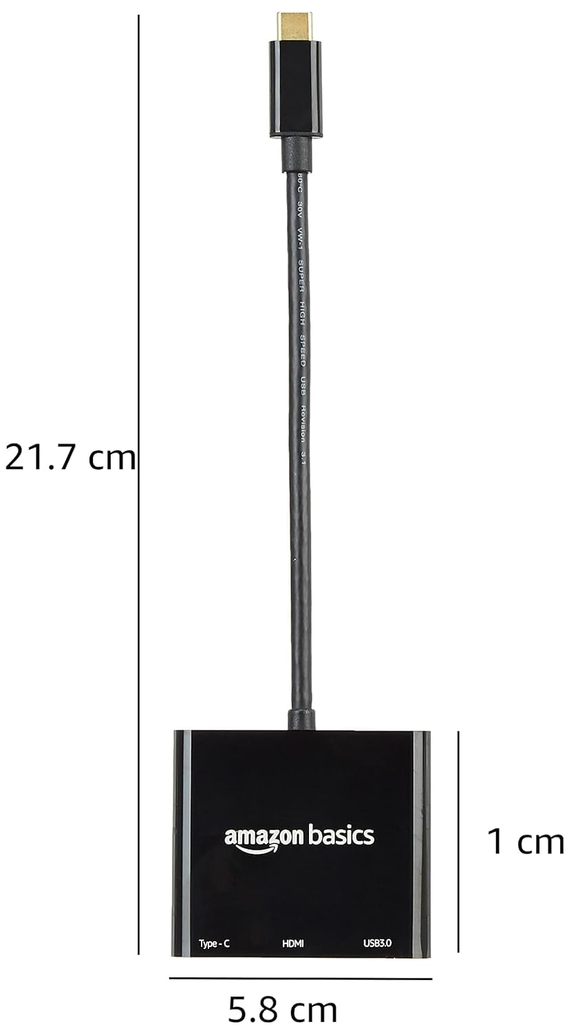 (Open Box) Amazon Basics 4 Port Superspeed USB 3.0 Hub with Charging Function and 15 CM Built-in Cable (Grey)