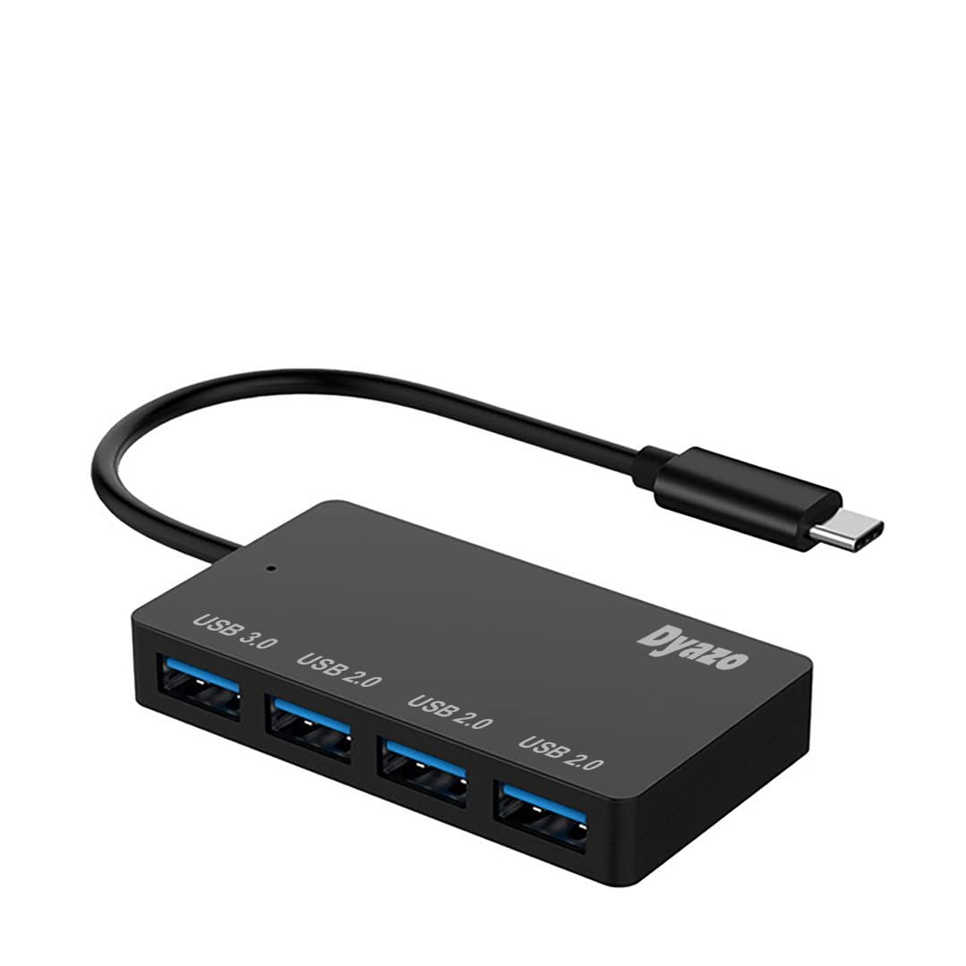 (Open Box)Dyazo 3-Port USB Data Hub High Speed Splitter Plug/Box/Adapter Expansion, Small, Compact, Universal Data Transfer, Wide Compatibility: Windows, Mac OS (Black)