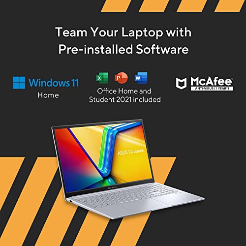 (Brand Refurbished)ASUS Vivobook 15X (2023), Intel Core i3-1315U 13th Gen, 15.6" (39.62 cms) FHD, Thin and Light Laptop (8GB/512GB SSD/Windows 11/Office 2021/Backlit KB/Silver/1.6 kg), K3504VAB-NJ322WS