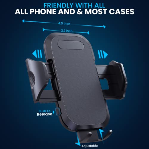 (Open Box) ELV Car Mount Adjustable Car Phone Holder Universal Long Arm, Windshield for Smartphones - Black