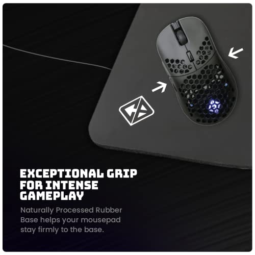 (Open Box)Cosmic Byte Glide Pro Esport Edition Mousepad, Naturally Processed Rubber, Black Film Cloth Processed for Accurate Mouse tracking, 450x400x3mm (L)