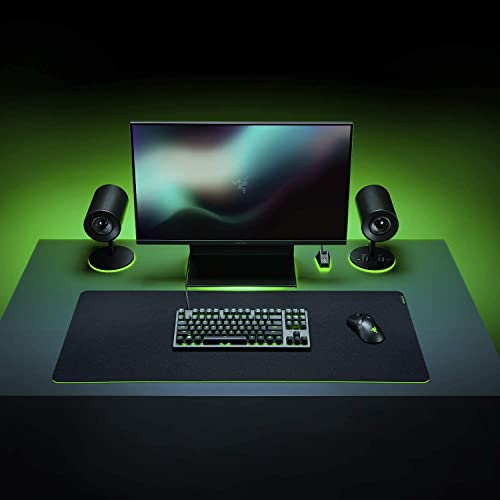 (OPEN BOX)Razer Strider - L Multilayer Synthetic Leather, Foam Padding, Head Cushion, Height Adjustable, Black/Green (RZ02-03810200-R3M1)