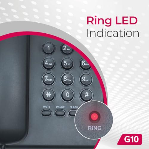 (Open Box) Beetel B11 Corded Landline Phone, Ringer Volume Control, LED for Ring Indication, Wall/Desk Mountable, Classic Design, Clear Call Quality, Mute/Pause/Flash/Redial Function (Made in India)(Black)(B11)