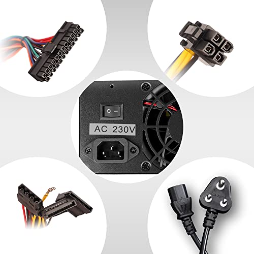 (Open Box)Zebronics 450W Black Gold Power Supply with 3X SATA connectors, 2X Molex, 80mm Built-in Fan, Extra Long Cables, 1.2 Meter Power Cable and Suitable for Regular use Computers