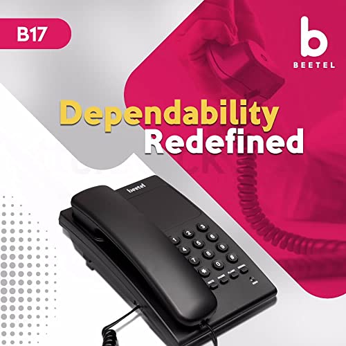 (Open Box) Beetel B11 Corded Landline Phone, Ringer Volume Control, LED for Ring Indication, Wall/Desk Mountable, Classic Design, Clear Call Quality, Mute/Pause/Flash/Redial Function (Made in India)(Black)(B11)